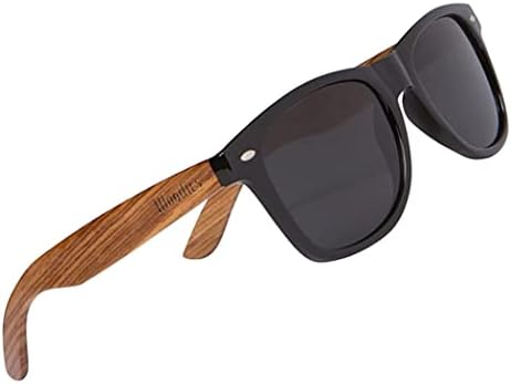 Woodies Polarized Zebra Wood Sunglasses with Free Bamboo Sunglasses Case for Men and Women | 100% UVA/UVB Protection