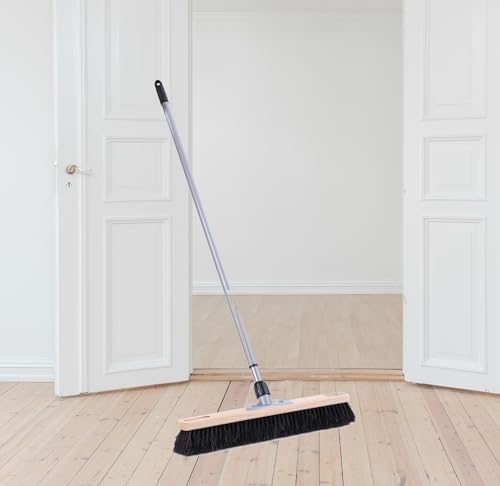 BawiTec Rosshaar Naturhaar Saalbesen mit Teleskopstiel,Breite 50cm,Stabiler Metallstiel verstellbar max. 200cm,sehr weiche Borsten für sehr Gute Staubbindung,Kehrbesen,Besen,Rosshaarbesen – Bild 6