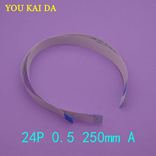Gimax 2-100pcs 24pin New FFC FPC flat flexible cable 0.5mm pitch 24 pin Forward Length 250mm Width 12.5 mm Ribbon Flex Cable Type A - (Package: 50pcs)