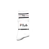 tennis markenkleidung tolle Sportsocken Unisex Fila 3 Paar Socken, Street Sport Socks Set, Stripes, Unisex 35-38,39-42,43-46: Farbe: Weiß  Größe: 39-42 (6-8 UK)