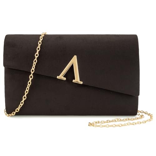 Image of YYW Evening Clutch Purse Faux Suede Handbags Small Wedding Purses for Women Elegant Ladies Formal Crossbody Shoulder Bag