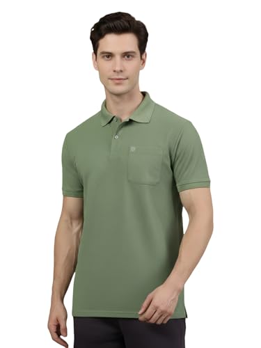 Image of Lux Cozi Men's Cotton Blend Polo T-Shirt with Chest Pocket | Collar T-Shirts for Men | Half Sleeves | Plain - Regular Fit (Pack of 1)