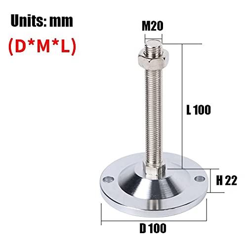 Patas niveladoras resistentes y componentes ajustables antigolpes de 100mm 3
