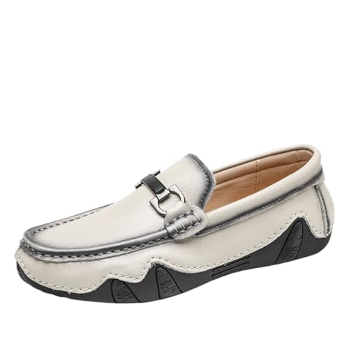 Dress Shoes for Men Men's Leather Loafers Slip-On Casual Shoes Comfortable Summer Flats for Everyday Wear - Main Image