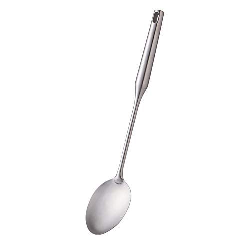 Meisha Cooking Spoon, Heavy Duty & Durable 304 Stainless Steel Kitchen Utensil, Metal Serving Spoon for Kitchen - Silver