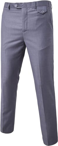 Maiyifu-GJ Mens Stretch Skinny Dress Pants Formal Slim Fit Suit Pants Fashion Business Casual Front Flat Trousers