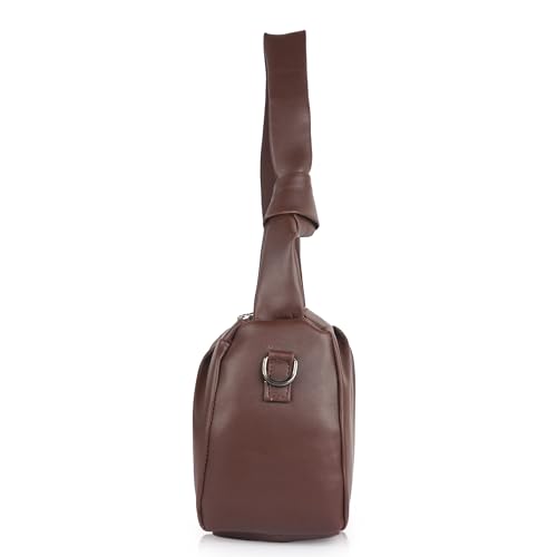 Image of Synthetic Leather Casual Top Handle Handheld Crossbody Travel Side Sling Bag For Women