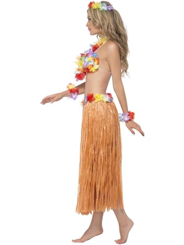 Smiffys Hula Honey Instant Kit, with Skirt, Headpiece, Wrist Cuffs, Lei and Bra, Hawaiian Luau Fancy Dress - Image 2