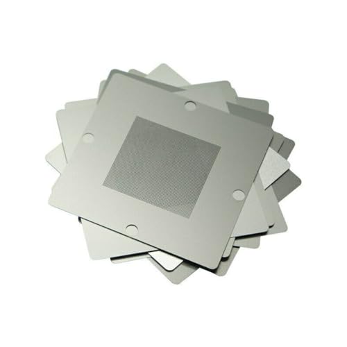 Plantilla BGA de 90 mm con 10 plantillas para soldadura resistente, abrazadera de soporte de plantilla de metal plateado compatible con herramientas de desoldadura PCB