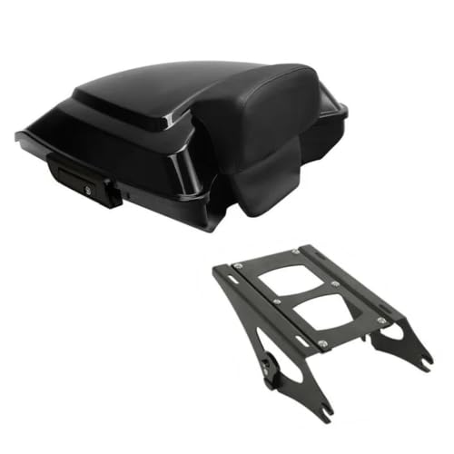 Porte-bagages arrière pour coffre de moto en road trip Street Glide et Road Glide style 1 noir