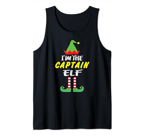 Soy el capitán elfo a juego fiesta de Navidad Camiseta sin Mangas