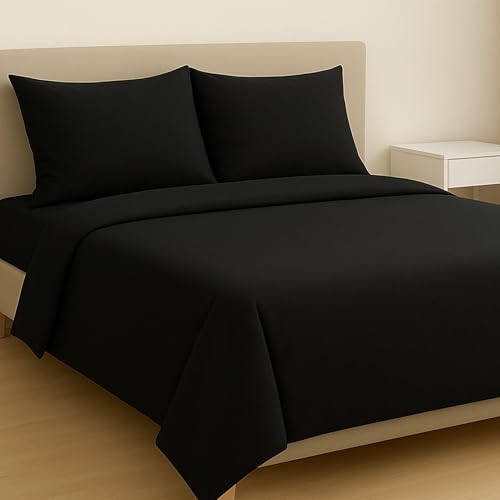 MAXIME MAISON - Completo Lenzuola Matrimoniali in Cotone Made in Italy, Set Lenzuola Letto Matrimoniale Anallergiche con Federe Tinta Unita, Biancheria da Letto Certificata Oeko Tex Standard 100