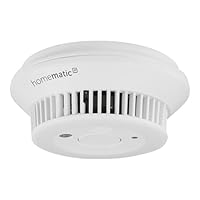 Homematic IP Smart Home Rauchwarnmelder mit Q-Label, Rauchmelder alarmiert lokal über die Sirene und per Push-Benachrichtigung in der Smartphone-App, integrierte LED-Notbeleuchtung, 156587A0