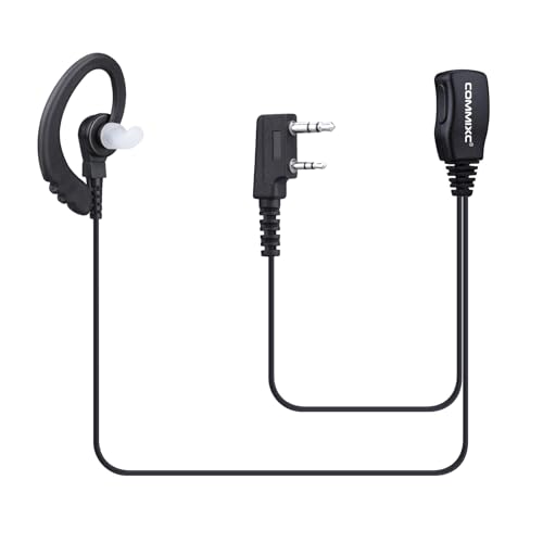 Auriculares walkie talkie de 2 pines con micro PTT paquete de 2 compatibles con Kenwood y Baofeng