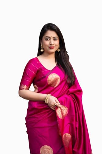 Avantika Fashion Women's Kanjivaram Soft Pure Silk Banarasi Sarees With Blouse Piece, 5148-pink, One Size