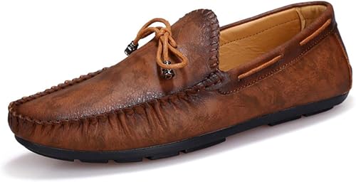 Men's Fu Formal Casual Flat Lightweight Boat Shoes Lace up Soft Sole
