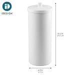 iDesign Freestanding Bathroom Toilet Paper Storage Holder with Lid for 3 Extra Rolls, White - Image 4