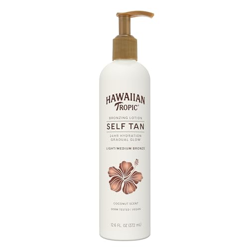 Hawaiian Tropic Aloha Glow Gradual Self Tanning Lotion, 12.6 fl oz | Sunless Tanning Lotion Self Tanner, 12.6 fl oz