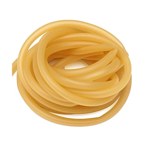 flexiable rubber Rubber Tube Yellow Vein Elastic Cord Natural Latex Hose Highly Elastic 2mm 3mm 4mm 6mm 7mm 8mm 10mm 12mm 17mm drain elastic (Size : 1Meter, Color : ID 2mm x OD 4mm)