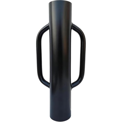MTB Supply 1 Pack 24 Inch Fence Post Driver with Handle 12LB Black Iron T Post Pole Pounder Hand Post Rammer for U Fence Post Wooden Post