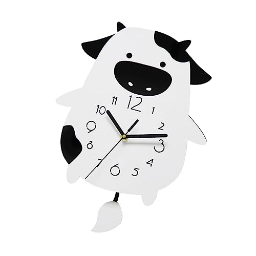 Horloge murale décorative Mobestech en acrylique forme de vache blanche