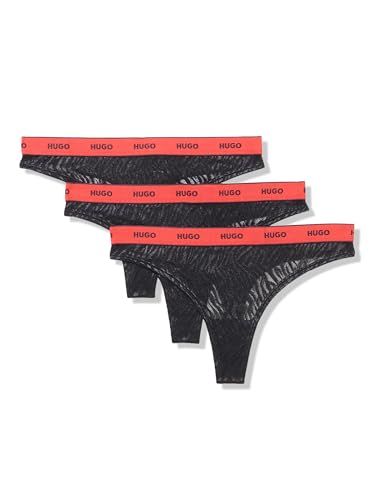 Thongs en dentelle HUGO lot de 3 coloris cassis en taille XS pour femme