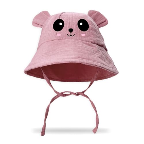 Bucket Hat, Baby Fisherman Hat Toddler Baby Cotton Nursery Bucket Hats Headwrap for Nursery Hats Wine Red(Bean)