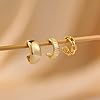 Koperin Dainty 3Pcs Chunky Ear Cuff for Women - Hypoallergenic 14K Gold Plated Lightweight Clip on Earring Jewelry Gift #5
