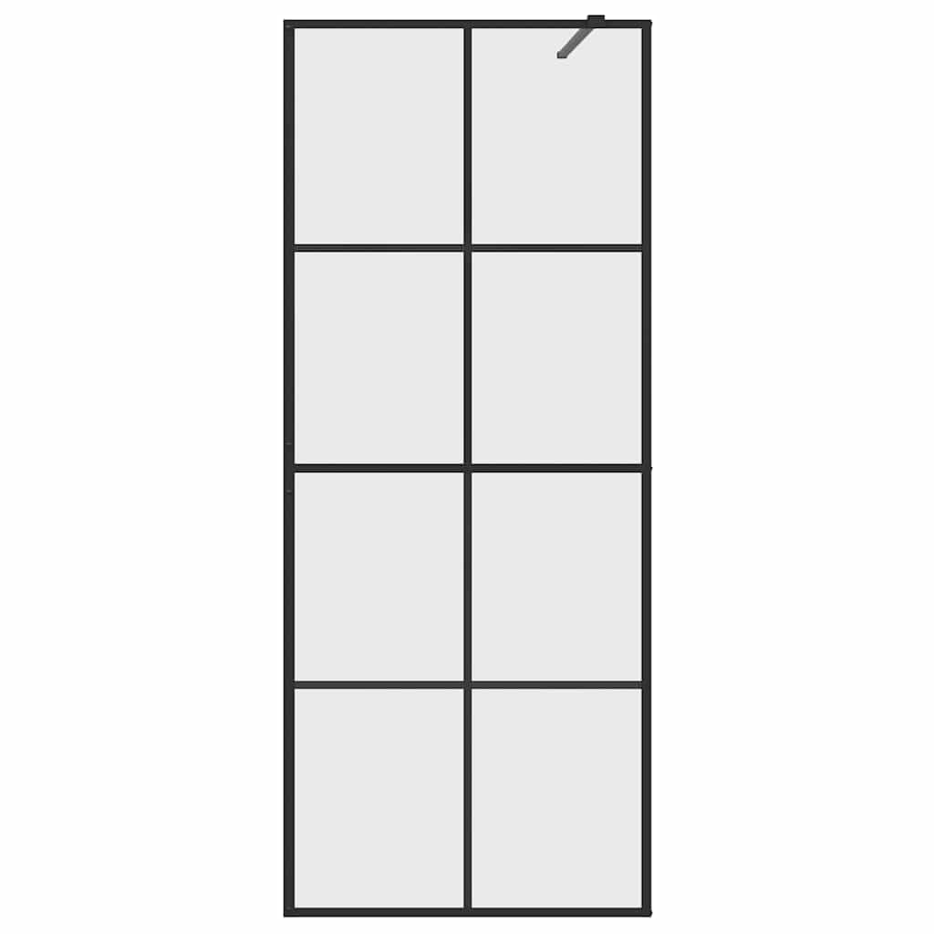 Parete doccia walk in vetro trasparente ESG 80 x 195 cm, vetro di sicurezza da 5 mm, telaio in alluminio, profilo regolabile, paraspruzzi per bagno