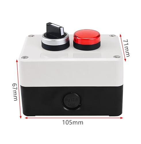 Interruptor de botón impermeable de 2 velocidades 220V con llave de parada para motor industrial 7