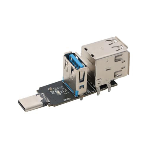 Placa de expansión USB tipo C a 3 puertos, 1 USB 3.0 + 2 módulos concentradores USB 2.0, adaptador de interfaz tipo C para electrónica de bricolaje y proyectos integrados