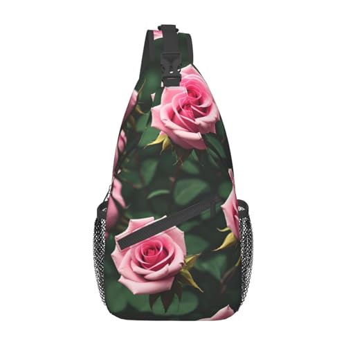 Mochila tipo Sling con diseño floral Pink Rose miniatura 1
