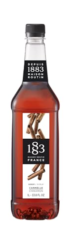 1883 Maison Routin Premium Cinnamon Syrup Spiced Coffee Syrup for Lattes Cocktails & Desserts Vegan-Friendly No Artificial Colours 1L PET Bottle