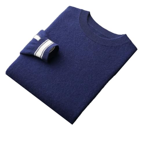 Men Solid Color Cashmere for Winter O-Collar Loose Knitted Top Warm Pullover