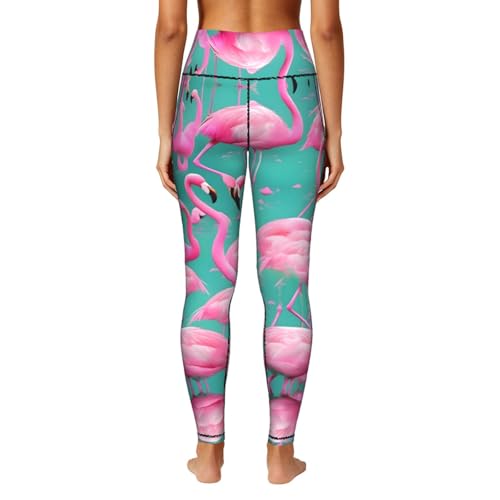 Leggings de flamencos mujer pantalones elásticos entrenamiento bolsillos 4