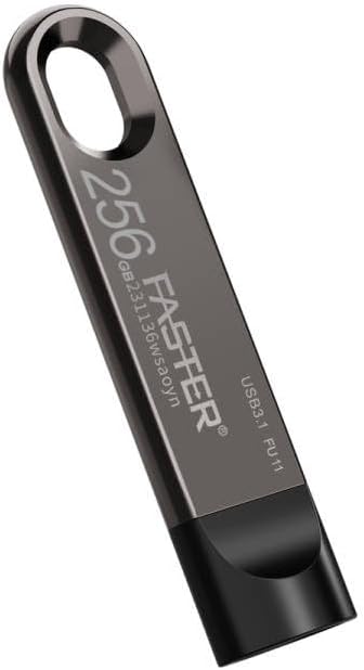 Faster 256GB 3.1 USB Flash Drive - Gen 1 Super Fast Pendrive with Metal Body - High Speed Jump Drive Memory Stick - Transfer Speed Up to 80 Mbps - For Laptop, Smart TV, Car, Speaker
