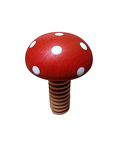 Wooden World 2 Nussknacker Set Dunkelbraun und Toadstool Nussknacker aus natürlichem Buchenholz - SEHR Fester Pilz