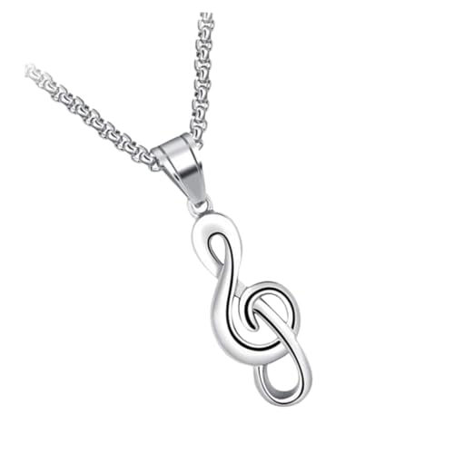 CHILDWEET 1 collier symbole de musique pour homme avec pendentifs pour chaînes, note de musique, collier pour homme, chaîne de cou pour, en acier titane,...
