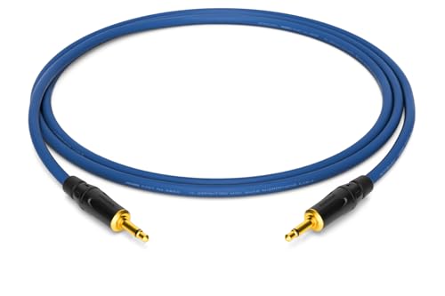 Câble patch Eurorack Mogami 2893 bleu de 40 cm avec connecteurs Amphenol mini-jack TS 3,5 mm