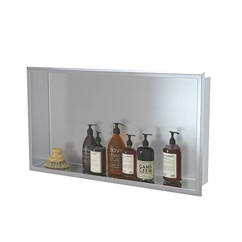 Recessed Shower Niche Insert Stainless Steel (24" X 12" Brushed)