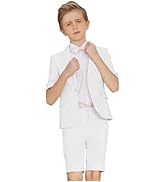 Mi Bo Tong Boys Blazer and Shorts Set 2 PC Boys Formal Suit Summer Beach Wedding Tuxedos for Kids...