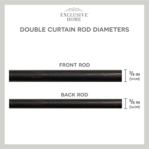 Exclusive Home Fetter Wrap Around Double Curtain Rod, Oil Rubbed Bronze, Adjustable 83.5"-120"
