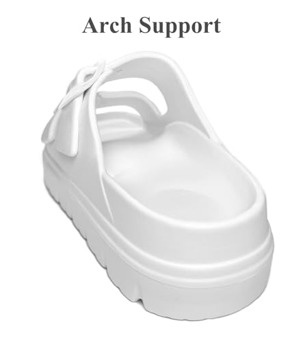 Image of Haifago Womens Platform Sandals with Arch Support, Summer Beach Slides with Adjustable Buckle, Comfort Lightweight Chunky Cushion Slip on Sandal