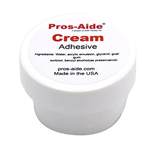Pros-Aide Adhesive Cream 0.5 oz / 14 gm - Prosthetic Adhesive for Makeup Artists and Prosthetics - No Drip - Latex Free