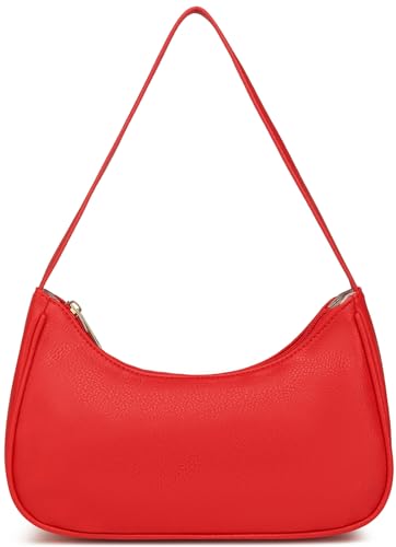 Image of Afashor Shoulder Bags for Women Vegan Leather Hobo Sling Tote Handbag Retro Clutch Purse with Zipper Closure