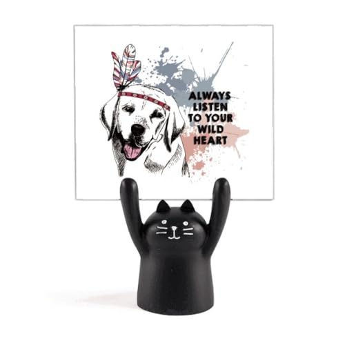 犬服の美しい水彩画のイラスト カートゥーン黒猫スタンド型メモホルダー装飾