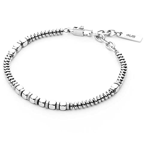 Pietra: Ematite 4US Cesare Paciotti Bracciale da Uomo Collana Realizzata in Acciaio ed Ematite. Lunghezza Bracciale: 18 cm + 4 cm di Estensione. La Chiusura è con moschettone. La referenza è 4ubr4945