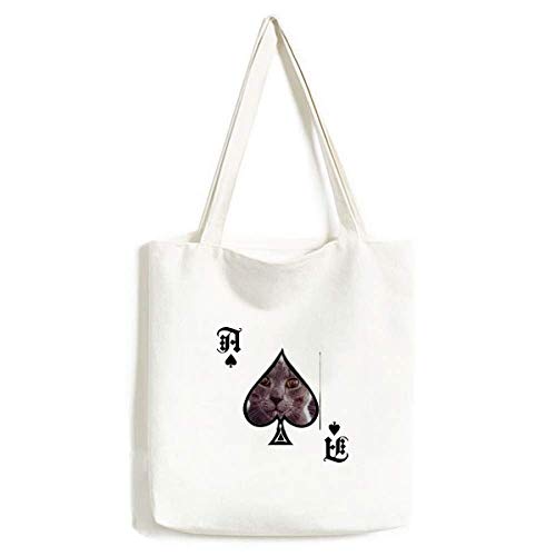 Sac de poker avec chat gris lavable pour accessoires de jeu de cartes