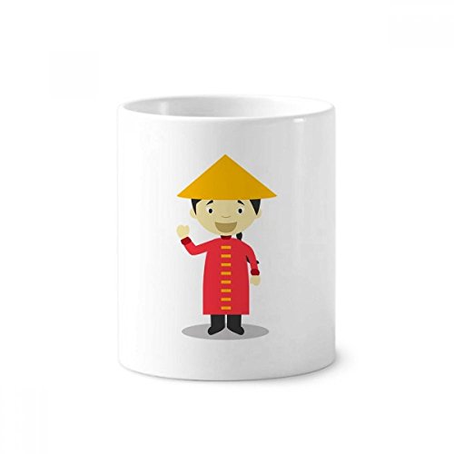 Gobelet céramique de Chine rouge pour organiser le bureau et la salle de bain
