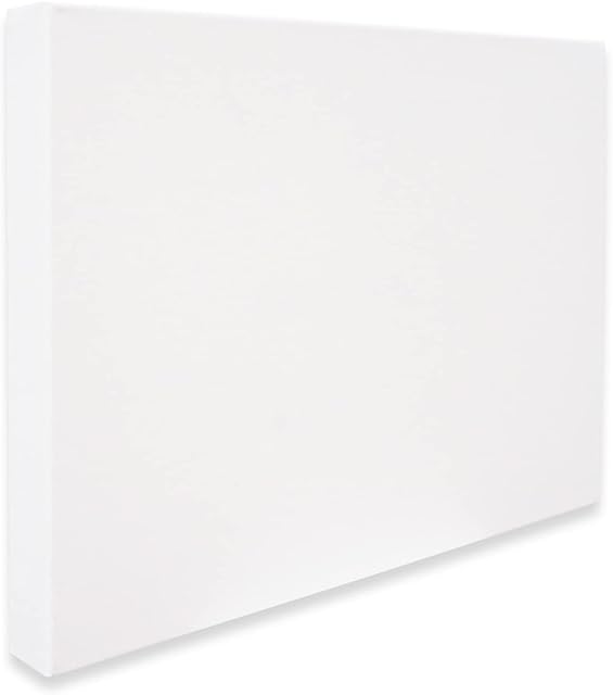 Amazon Brand  Eono Stretched Canvas Chunky Staple-free 45cm x 30cm Set of 2 Blank 100% Cotton
